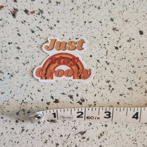 10/$10 NEW Just Stay Groovy Rainbow Retro Hippie Boho Sticker - Picture 2 of 2